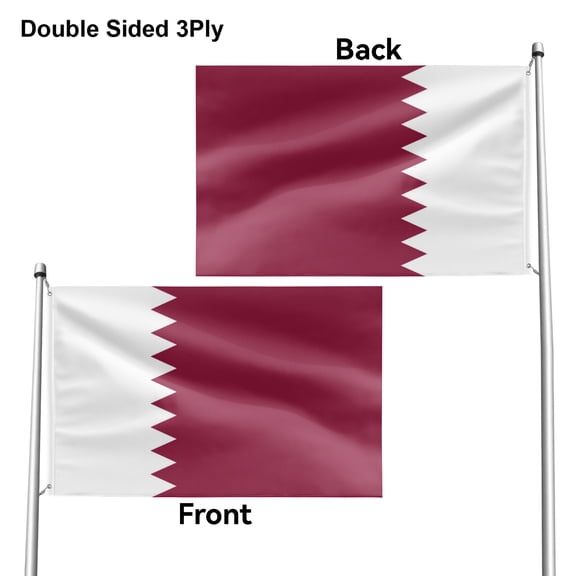 Livetty Double Sided 3 layers Flags 2x3 Ft Qatar Flags Banner for Yard Decoration Garden Display For World Soccer Play