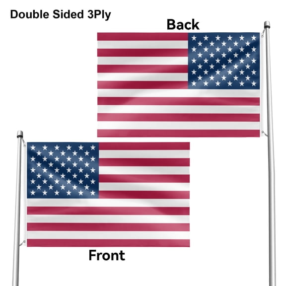 Livetty Double Sided 3 layers Flags 2x3 Ft United States Flags Banner for Yard Decoration Garden Display For World Soccer Play
