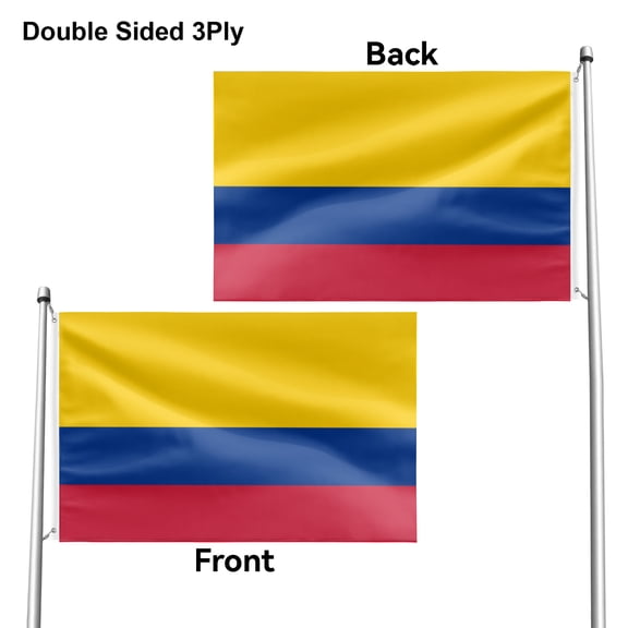 Livetty Double Sided 3 layers Flags 3x5 Ft Colombia Flags Banner for Yard Decoration Garden Display For World Soccer Play