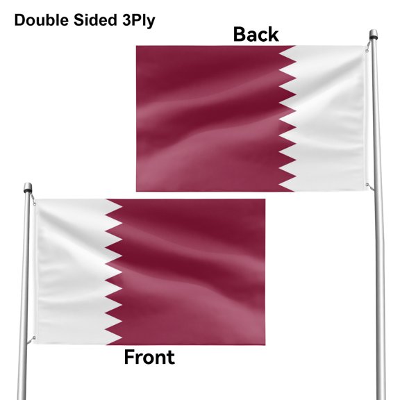 Livetty Double Sided 3 layers Flags 3x5 Ft Qatar Flags Banner for Yard Decoration Garden Display For World Soccer Play