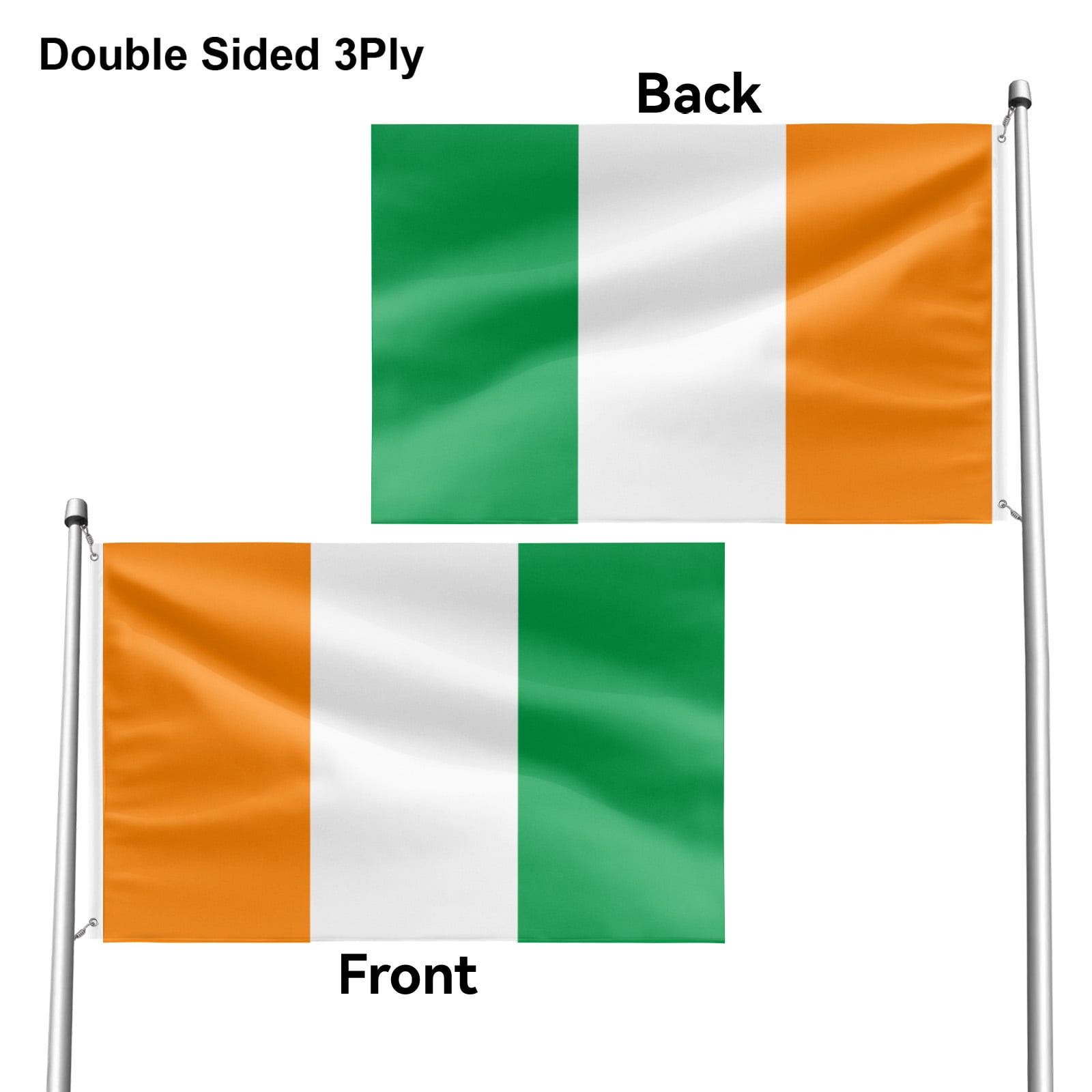 Livetty Double Sided 3 layers Flags 4x6 Ft Ivory Coast Flags Banner for Yard Decoration Garden Display For World Soccer Play