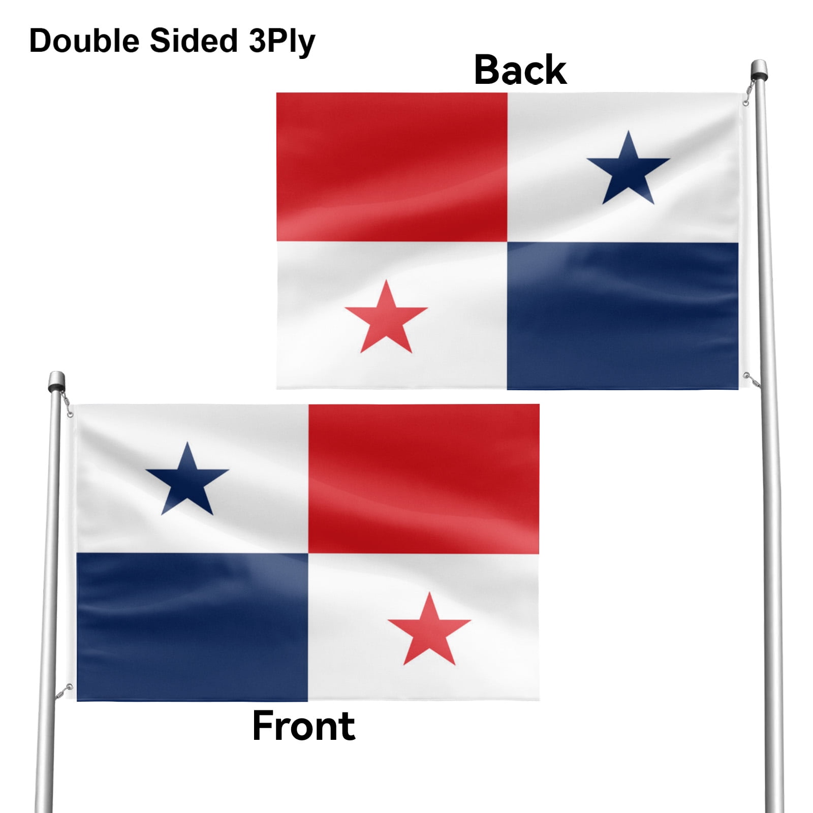 Livetty Double Sided 3 layers Flags 4x6 Ft Panama Flags Banner for Yard Decoration Garden Display For World Soccer Play