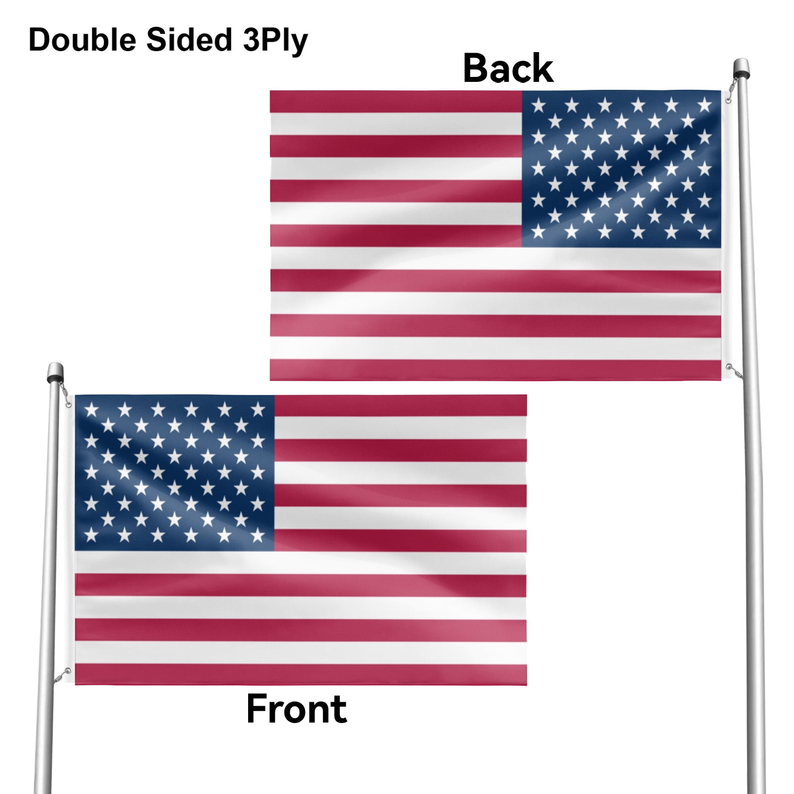 Livetty Double Sided 3 layers Flags 4x6 Ft United States Flags Banner for Yard Decoration Garden Display For World Soccer Play