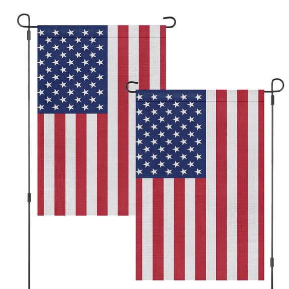 Livetty Double Sided Premium US Garden Flag - USA American United States July 4th Independence Day Patriotic Decorative Yard Flags - 18 x 12 Inch