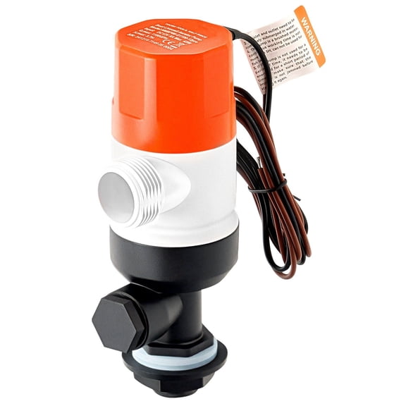 Livewell Pump 12V 1100GPH Boat Aerator Pump, Dual Inlet Baitwell Pump for Fishing Boats, Marine Bilge Pump with Straight Tube Design