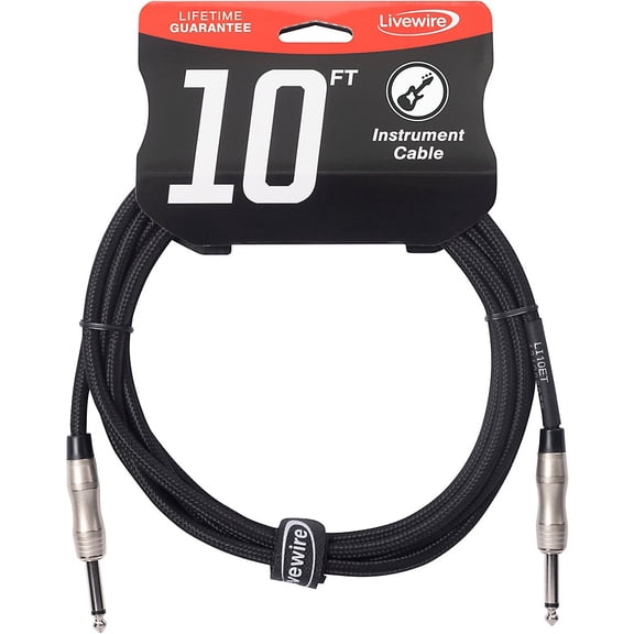 Livewire Braided Instrument Cable with Ergonomic Connectors 10 ft. Eclipse Tone