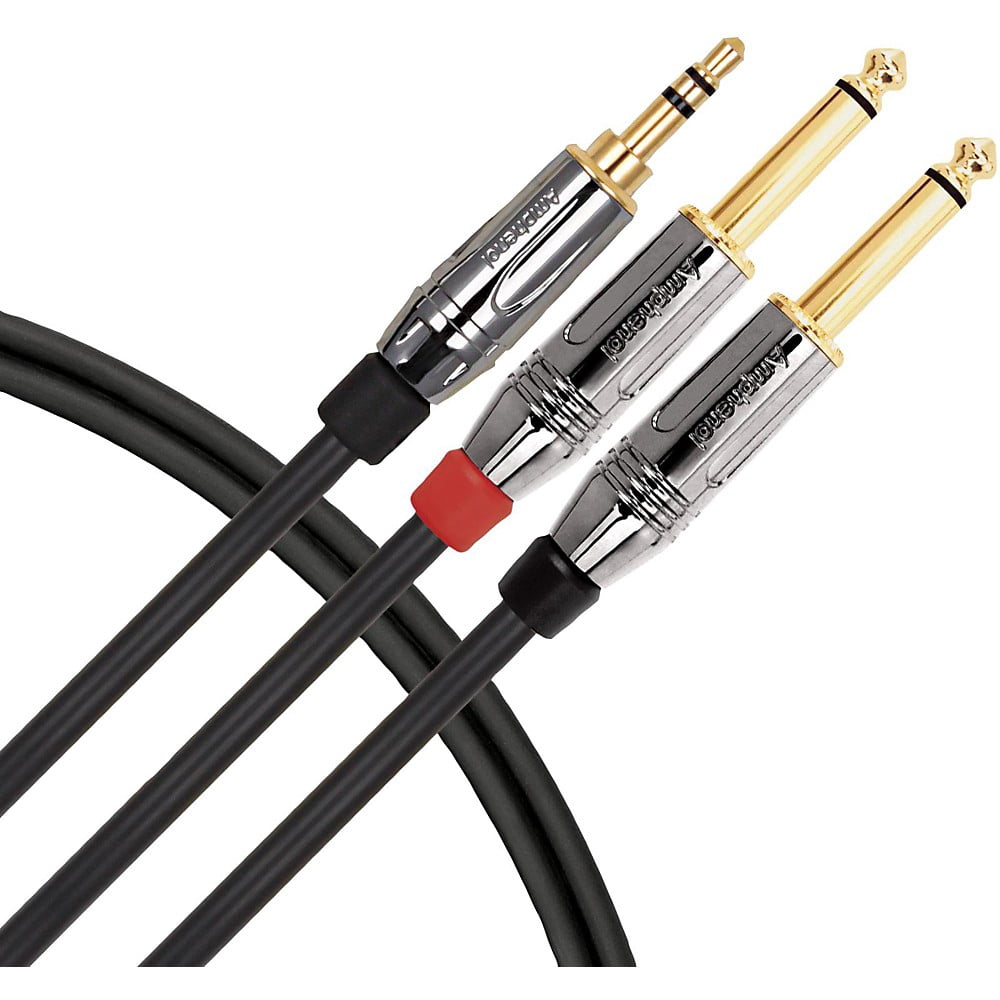Livewire Elite Interconnect Y-Cable 3.5 mm TRS Male to 1/4" TS Male - 3 ft. Black