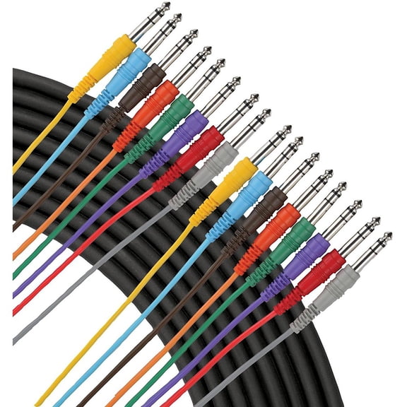 Livewire Essential A8TT 8-Channel Snake TRS to TRS 12 ft. Black