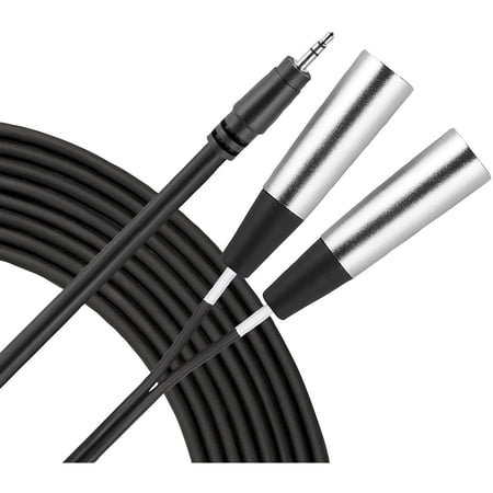 Livewire Essential Interconnect Y-Cable 3.5 mm TRS Male to XLR Male 6 ft. Black