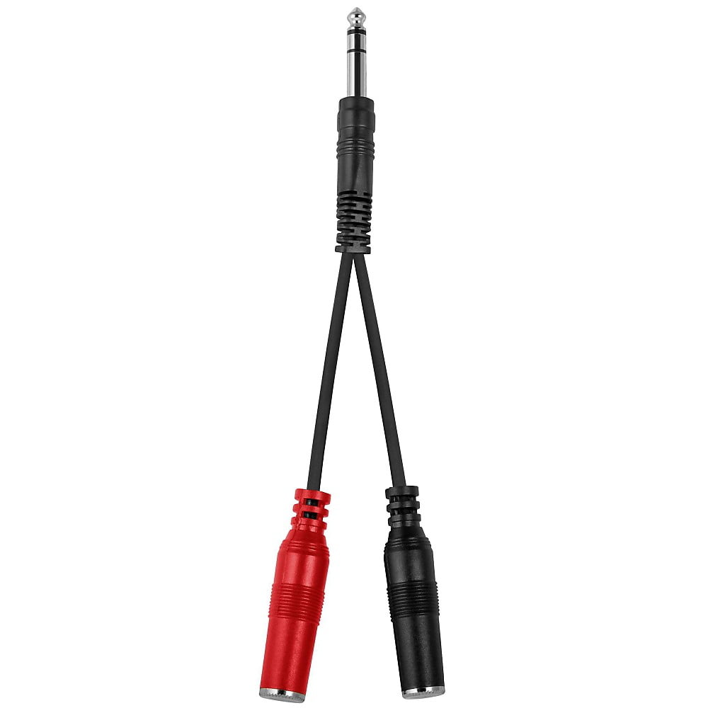 Livewire Essential Y-Adapter 1/4" TRS to 1/4" TS Female Black 6 in.