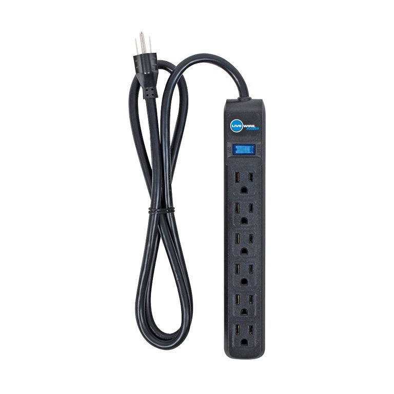 Livewire Power Strip and Surge Protection With 10' Cord