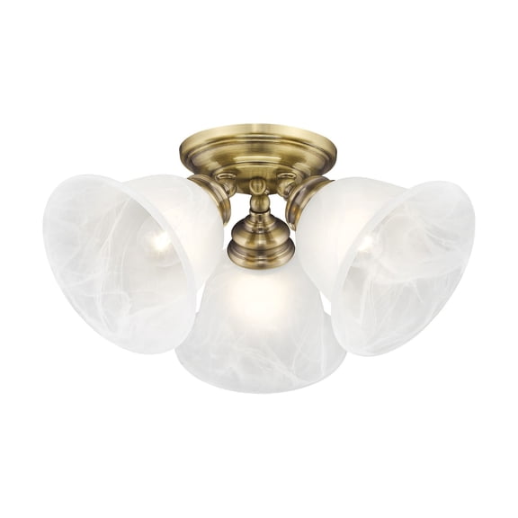 Livex Lighting Essex Ceiling Mount in Antique Brass