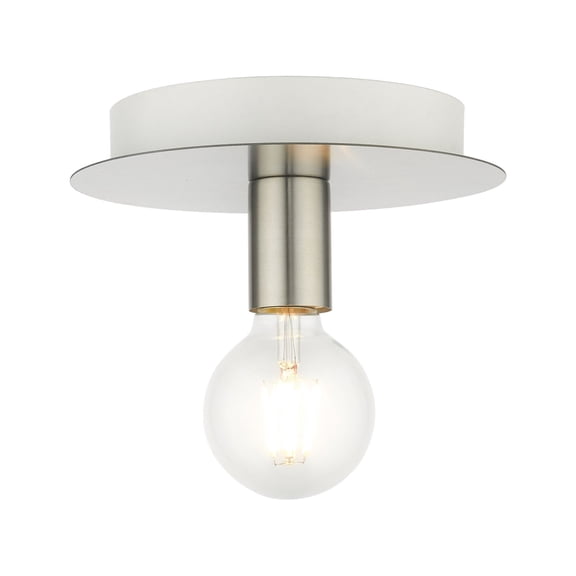 45871-91 Livex Lighting Hillview - 1 Light Flush Mount in Contemporary Style - 8 Inches wide by 3.75 Inches high-Brushed Nickel Finish