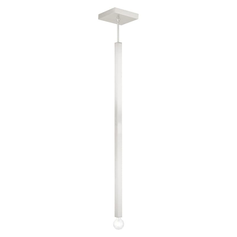 Mini Modern Brushed Nickel Pendant with Glass Accents