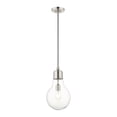 thumbnail image 1 of Livex Lighting  1 Light Brushed Nickel Pendant, 49092-91 - 8.25" Dia x 17" - 80" Adj. H, 1 of 6
