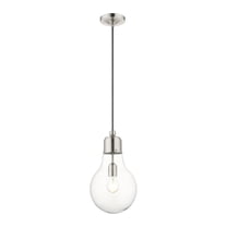 Livex Lighting  1 Light Brushed Nickel Pendant, 49092-91 - 8.25" Dia x 17" - 80" Adj. H