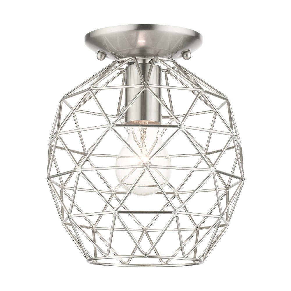 Geometrix Brushed Nickel 8" Contemporary Flush Mount Light