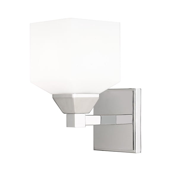 10281-05 Livex Lighting Aragon - 1 Light Wall Sconce in Traditional Style - 4.75 Inches wide by 9.5 Inches high-Polished Chrome Finish