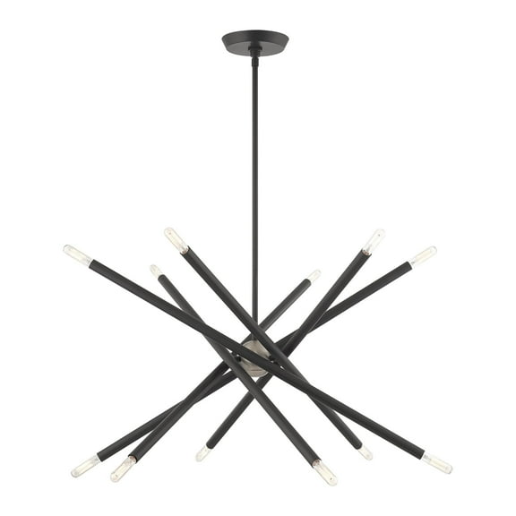 46776-76 Livex Lighting Soho - 12 Light Chandelier In Transitional Style-25 Inches Tall and 27.5 Inches Wide-Scandinavian Gray Finish    -Traditional
