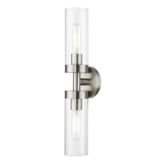 16172-91 Livex Lighting Ludlow - 2 Light ADA Bath Vanity In Nautical Style-19.25 Inches Tall and 4.25 Inches Wide-Brushed Nickel Finish
