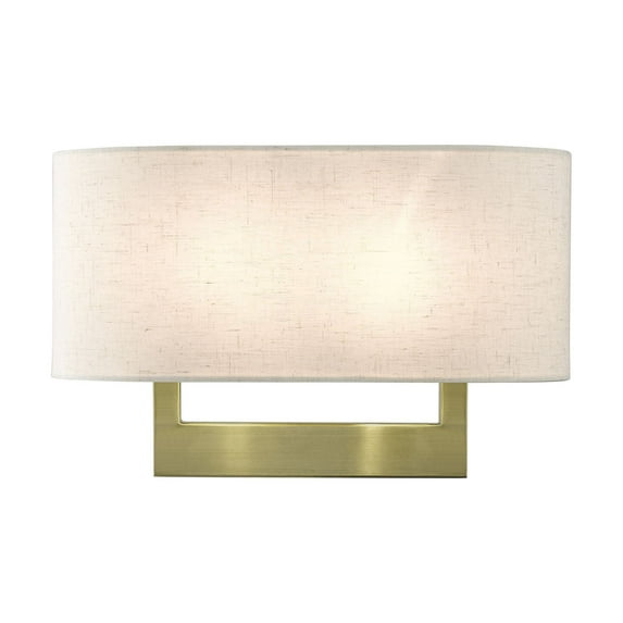 42934-01 Livex Lighting 2 Light Large ADA Wall Sconce In Contemporary Style-9.5 Inches Tall and 15 Inches Wide-Antique Brass Finish