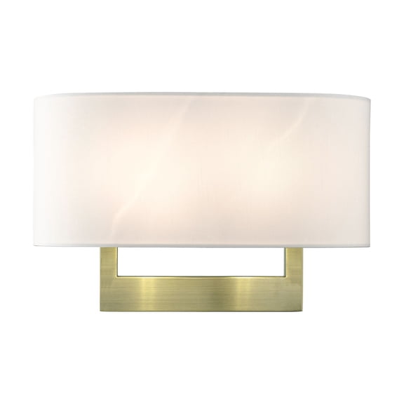 45222-01 Livex Lighting 2 Light Large Wall Sconce In Contemporary Style-9.5 Inches Tall and 15 Inches Wide-Antique Brass Finish