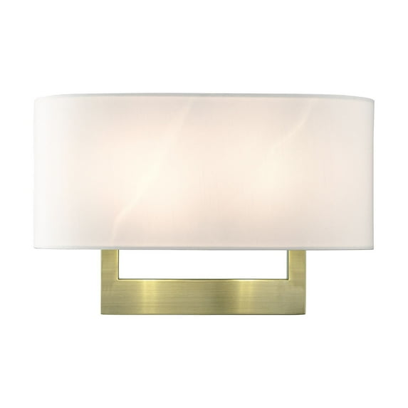 45222-01 Livex Lighting 2 Light Large Wall Sconce In Contemporary Style-9.5 Inches Tall and 15 Inches Wide-Antique Brass Finish