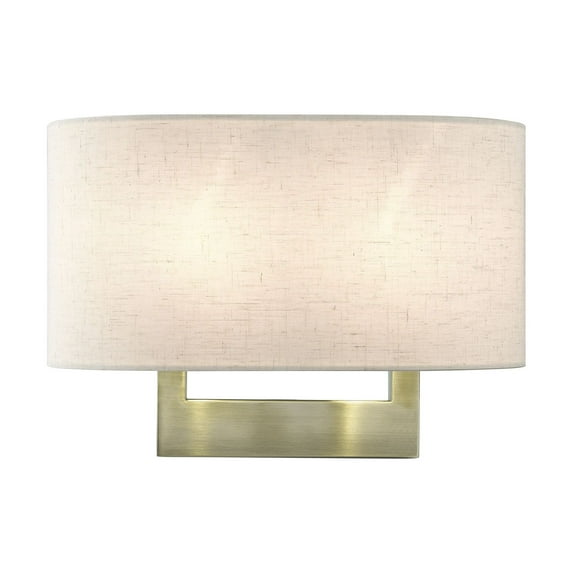 42933-01 Livex Lighting 2 Light Medium ADA Wall Sconce In Contemporary Style-9 Inches Tall and 13 Inches Wide-Antique Brass Finish