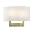 thumbnail image 1 of 45221-01 Livex Lighting 2 Light Medium Wall Sconce In Contemporary Style-9 Inches Tall and 13 Inches Wide-Antique Brass Finish, 1 of 15