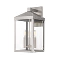 thumbnail image 1 of Livex Lighting Nyack 3 Light Outdoor Wall Lantern in Nickel, 1 of 15