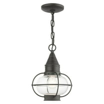 26910-61 Livex Lighting Newburyport - 1 Light Outdoor Pendant Lantern in Bohemian Style - 8.75 Inches wide by 11.75 Inches high-Charcoal Finish