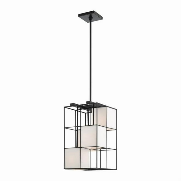 Livex Lighting  4 Light Black Pendant, 49622-04 - 10.5" Sq. x 25" - 73" Adj. H