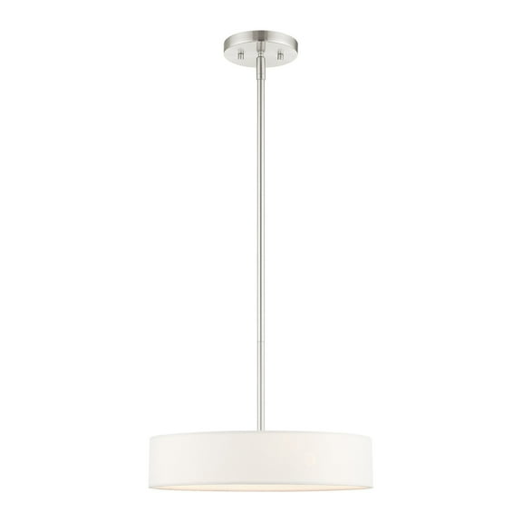 Livex Lighting  4 Light Brushed Nickel Pendant, 46923-91 - 14" Dia x 11.75" - 41.75" Adj. H