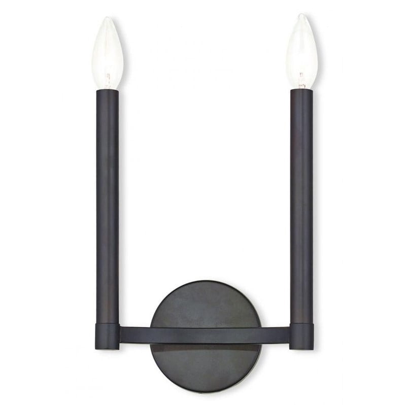 Bronze Double Candle 2-Light Wall Sconce