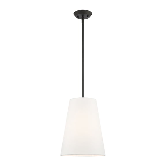 40567-04 Livex Lighting Prato - 1 Light Pendant in Modern Style - 11 Inches wide by 19.25 Inches high-Black Finish    -Traditional Installation