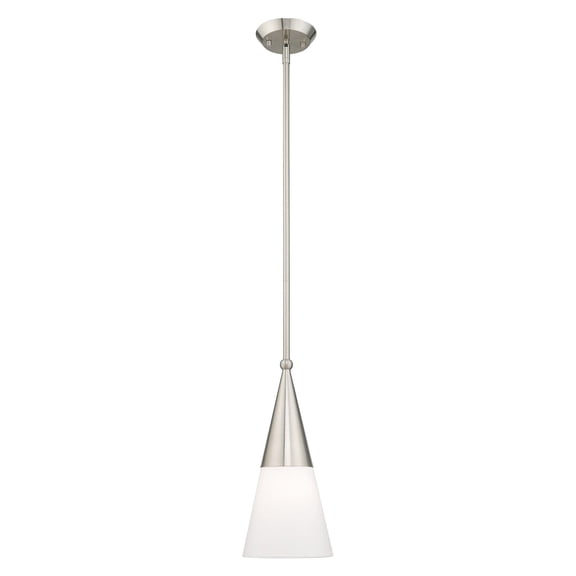 40686-91 Livex Lighting Stockholm - 1 Light Mini Pendant in Mid Century Modern Style - 6.75 Inches wide by 23.75 Inches high     -Traditional