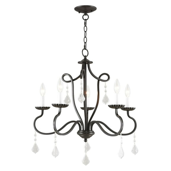 40775-92 Livex Lighting Callisto - 5 Light Chandelier in Traditional Style - 24 Inches wide by 24.75 Inches high-English Bronze Finish    -Traditional
