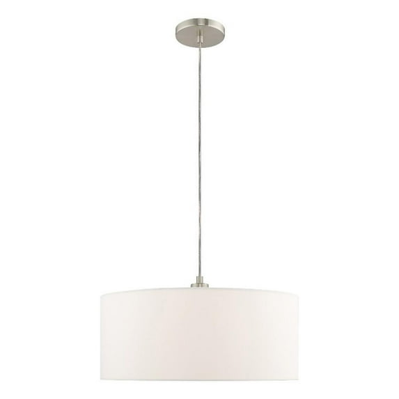 Livex Lighting Meridian 18" 1-Light Metal Pendant Chandelier in Brushed Nickel