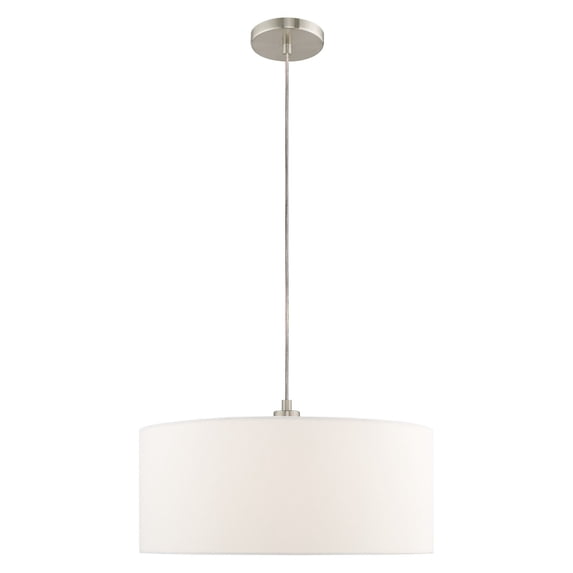 Livex Lighting Meridian 18" 1-Light Metal Pendant Chandelier in Brushed Nickel