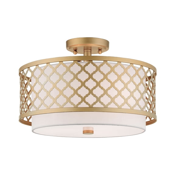 Livex Lighting 41108-33 Arabesque 3 Light Goldtone Indoor Flush Mount