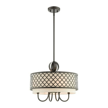 Livex Lighting 41115 Arabesque 1 Light 18" Wide Drum Chandelier - Bronze