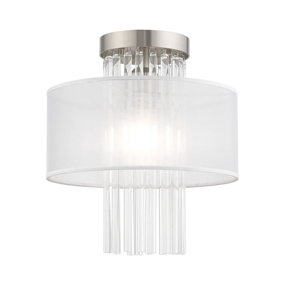 41144-91 Livex Lighting Alexis - 1 Light Flush Mount in Contemporary Style - 11 Inches wide by 12.5 Inches high