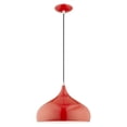 thumbnail image 1 of 41173-72 Livex Lighting Metal Shade - 1 Light Mini Pendant in Coastal Style - 13.75 Inches wide by 15 Inches high-Shiny Red Finish    -Traditional, 1 of 11