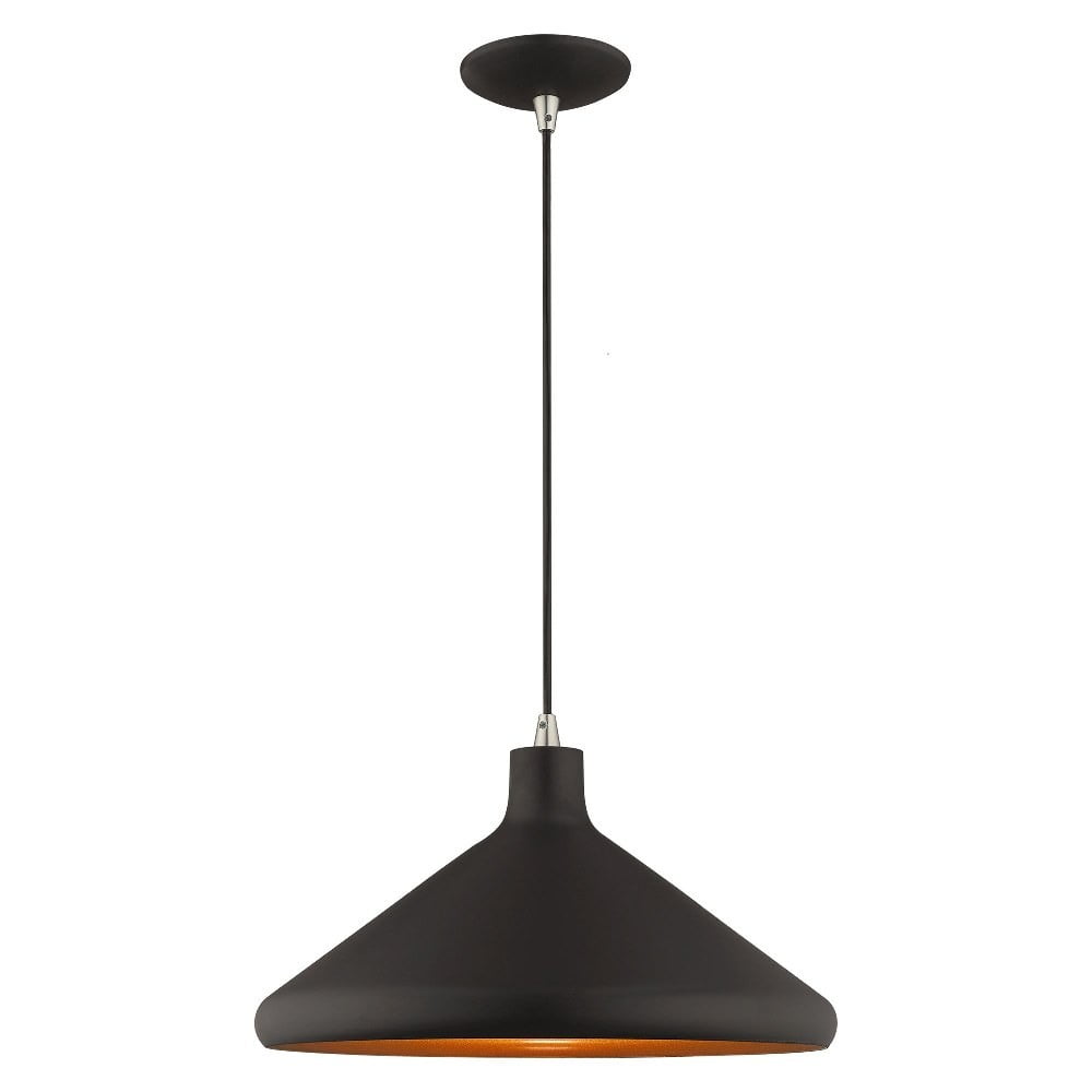 Black and Gold Aluminum Mini Pendant Light