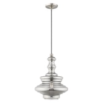 41245-91 Livex Lighting Art Glass - 1 Light Mini Pendant in Coastal Style - 12.25 Inches wide by 18.5 Inches high     -Traditional Installation