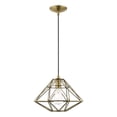 thumbnail image 1 of 41323-01 Livex Lighting Geometric Shade - One Light Mini Pendant in Contemporary Style - 13.5 Inches wide by 13 Inches high-Antique Brass Finish, 1 of 7