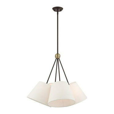 Livex Lighting 41384 Prato 4 Light 25" Wide Chandelier - Bronze with Antique Brass Accents