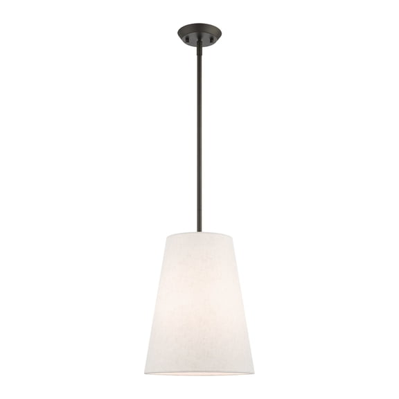 Livex Lighting 1 Light Bronze Pendant, 41387-07 - 11" Dia x 19.25" - 49.25" Adj. H
