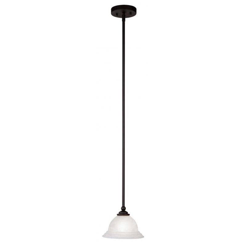 North Port Black Mini Pendant with White Alabaster Glass