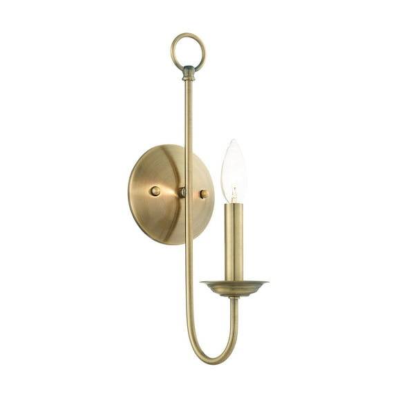 Livex Lighting Estate 1-Light Contemporary Metal Wall Sconce in Antique Brass